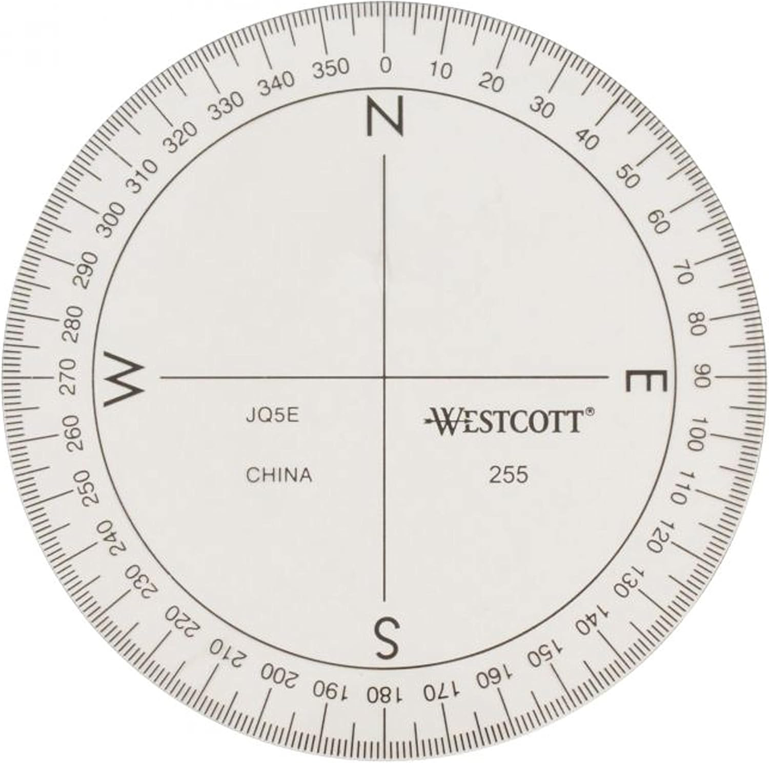 360-Degree Compass Protractor, Crystal Clear Transparent Dial, Calibrated for 36 360-Degree Compass Protractor, Crystal Clear Transparent Dial, Calibrated for 36