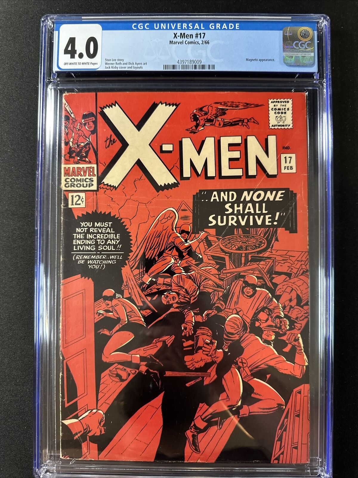 X-Men #17 CGC 4.0 Off W / White Pages Vintage Old Silver Age Marvel Comics 1966