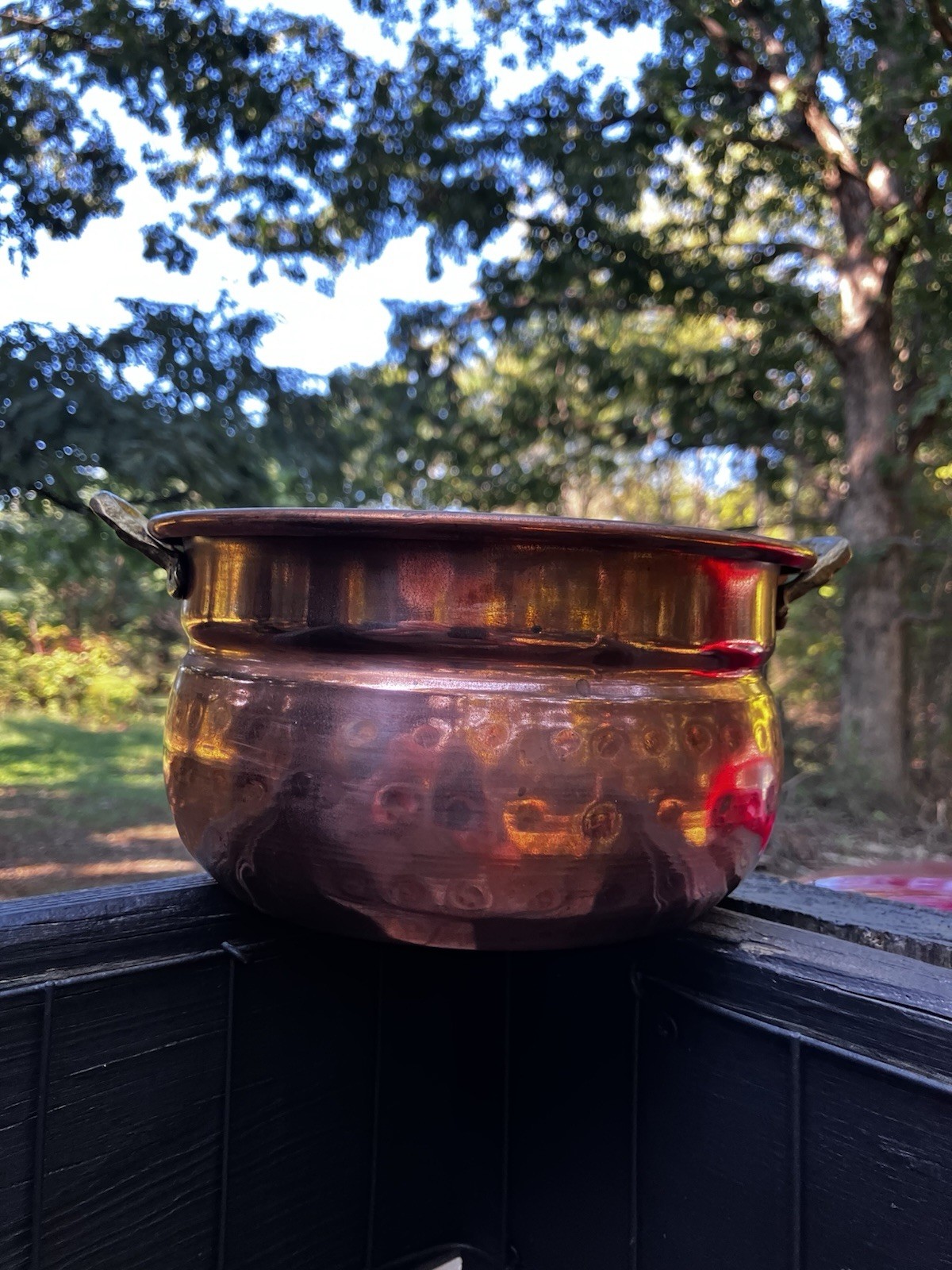 Vintage💥Solid Copper Pot w/Brass Handles , Made In Turkey