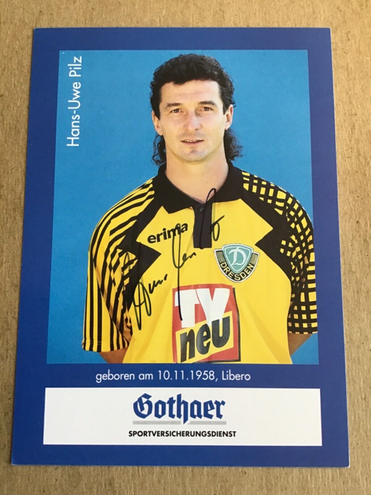 Hans-Uwe Pilz,  Germany 🇩🇪 Dynamo Dresden 1994/95 hand signed
