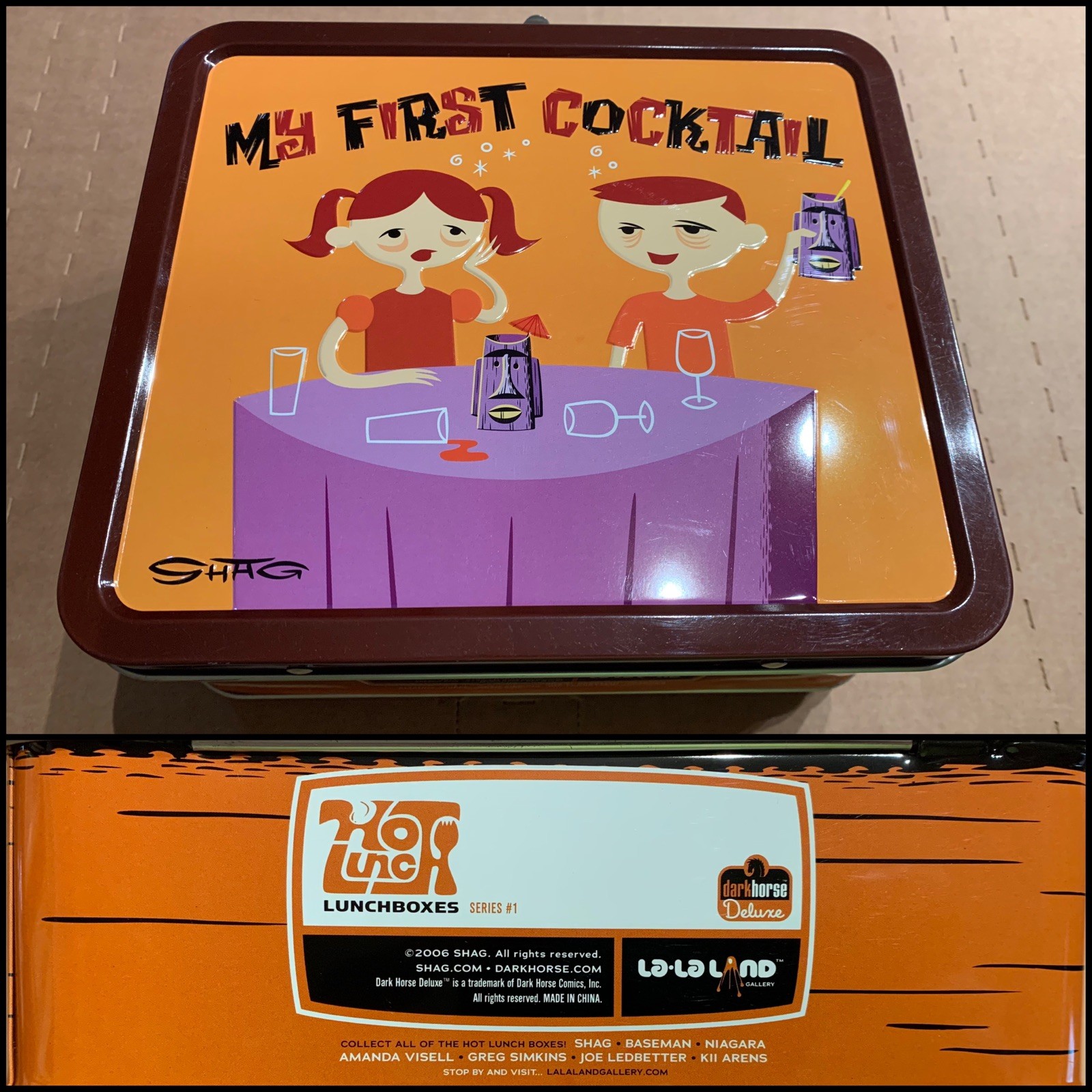 SHAG 2006 My First Cocktail Metal Lunchbox DarkHorse Deluxe LaLa Land BRAND NEW SHAG 2006 My First Cocktail Metal Lunchbox DarkHorse Deluxe LaLa Land BRAND NEW
