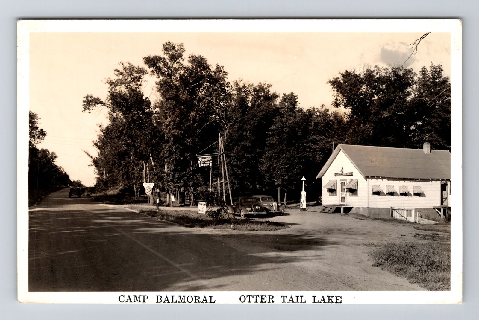 Battle Lake MN-Minnesota RPPC, Camp Balmoral Store, Vintage c1940 Postcard