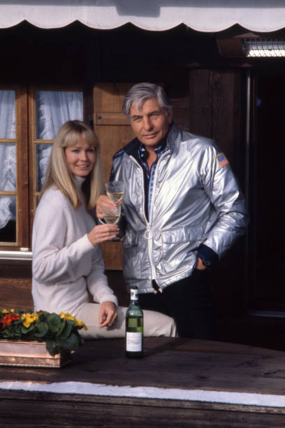 Millionaire Gunther Sachs and his wife Mirja Larsson January 1981 Old Photo 1