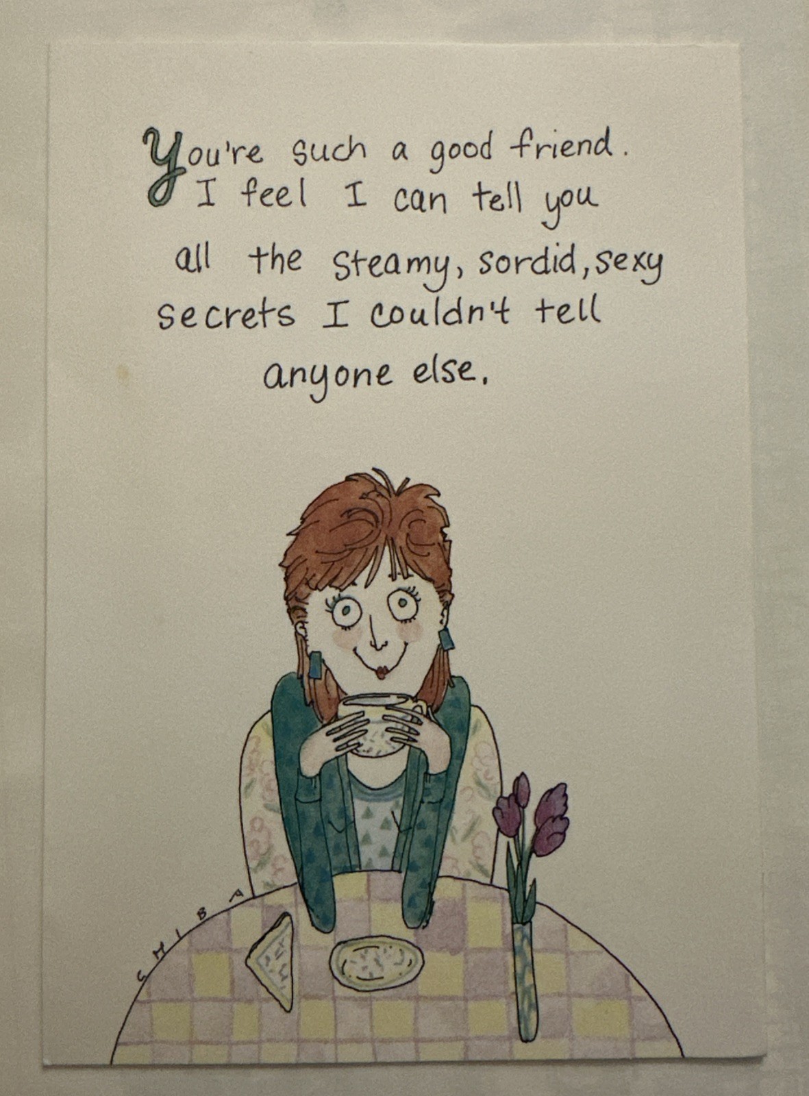 Vintage Hallmark “Shoebox Greetings” 1990s Cartoon Funny Sexy Secrets - Used