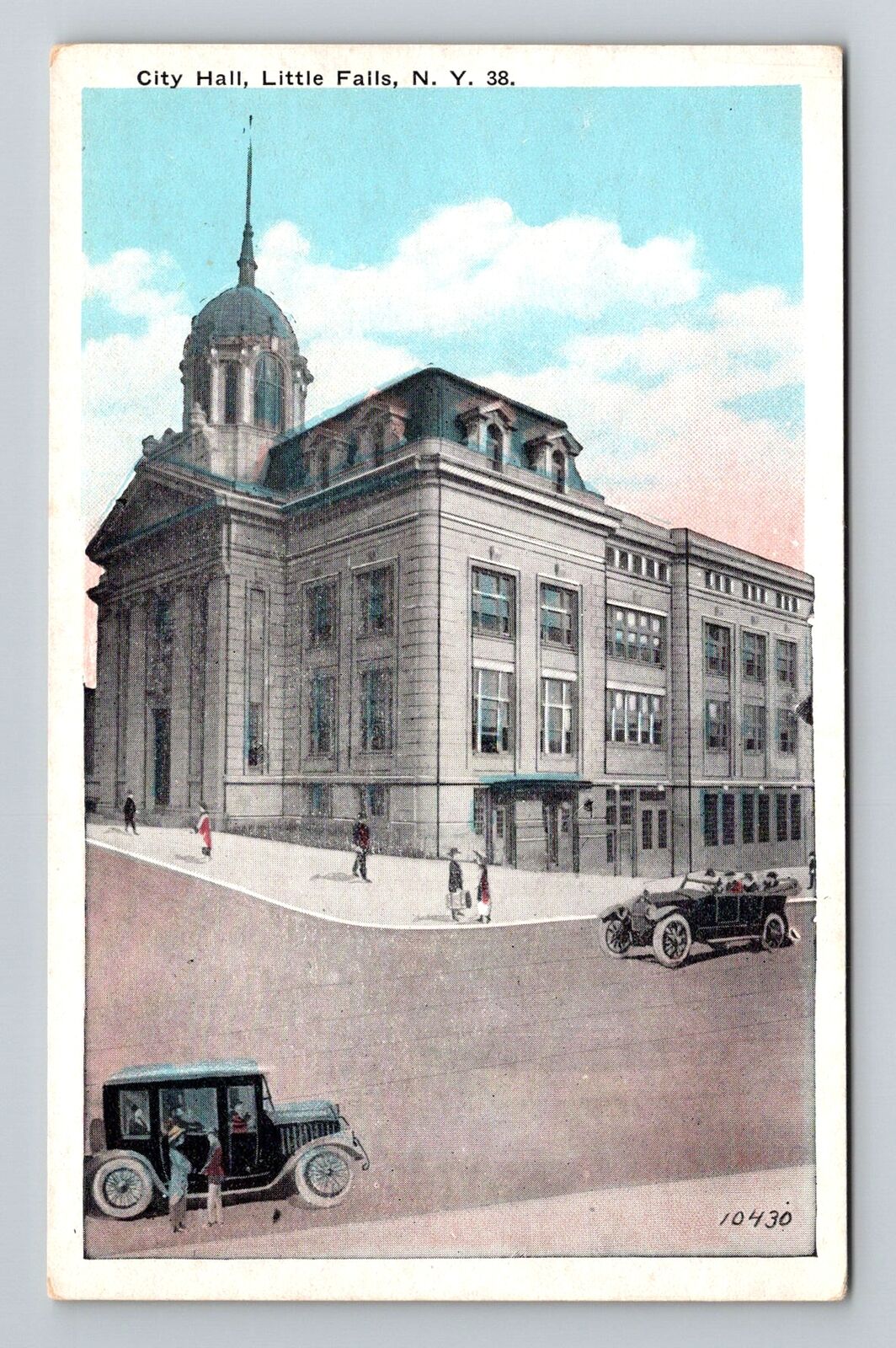 Little Falls NY-New York, City Hall Vintage Souvenir Postcard