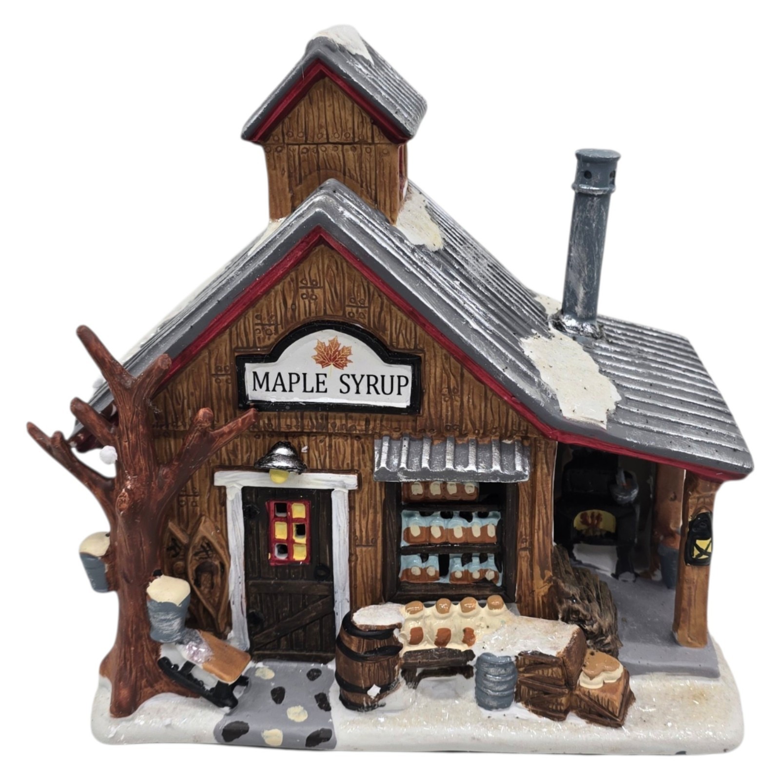 Lemax Enchanted Forest Maple Syrup Workshop Lighted Christmas Village 289-0453