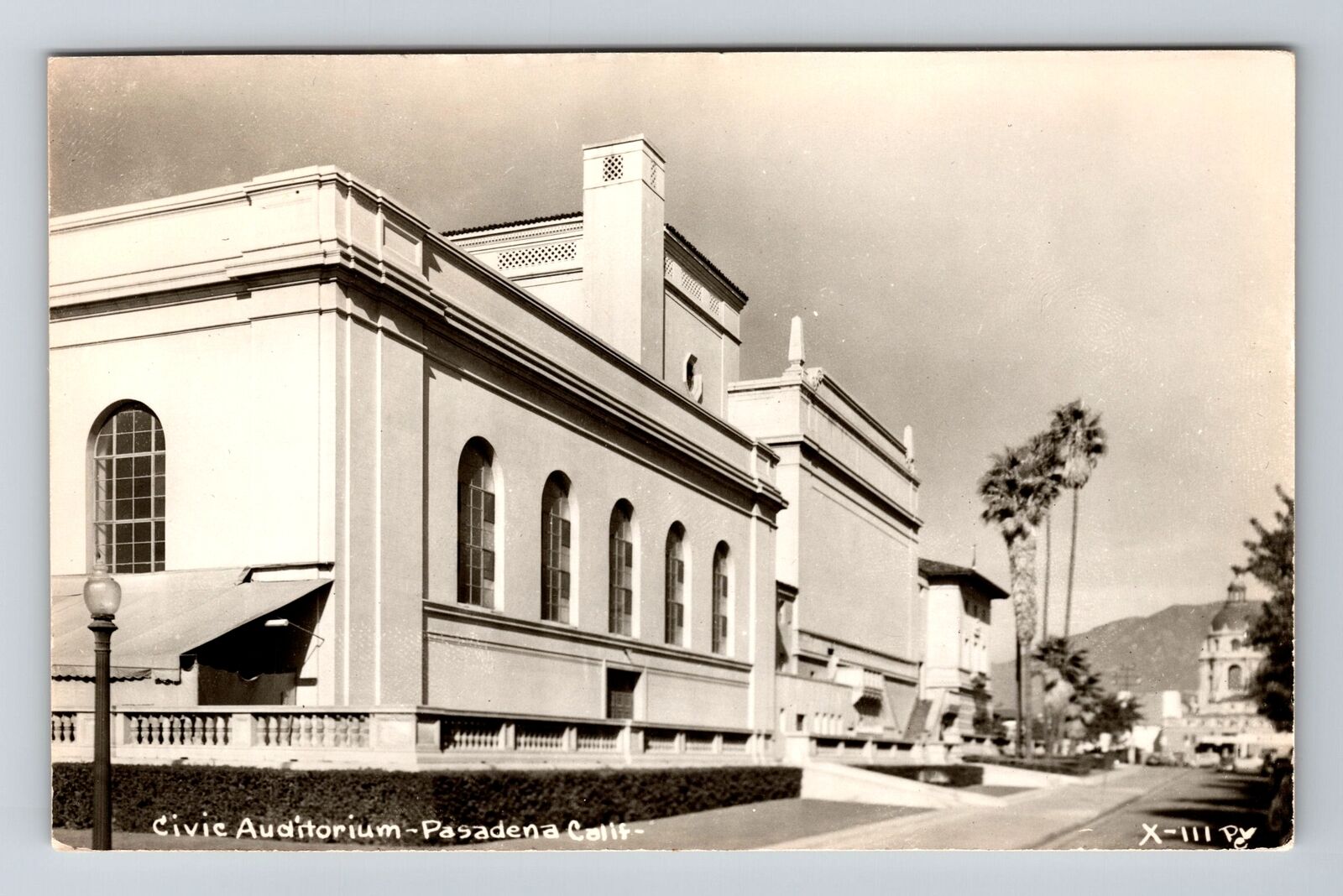 Pasadena CA-California RPPC, Civic Auditorium, Real Photo c1940 Vintage Postcard
