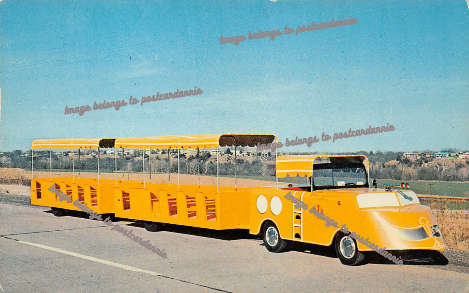 Deibler Trackless Trains Jeep Chassis Manhattan KS Kansas 1960s Vtg Postcard B24
