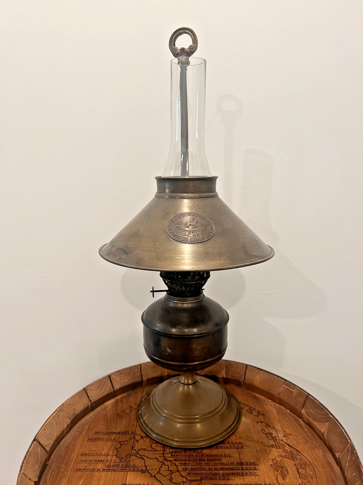 Pony Express Adjustable Oil Lamp Brass C. O. C. & P. P. Express Company