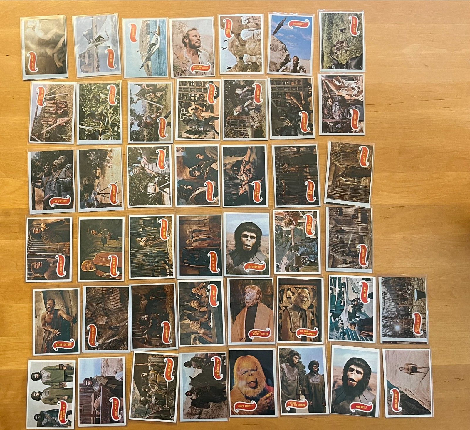 1969 Topps Planet of The Apes Card Set of 44 Green Back COMPLETE Mixed Condition