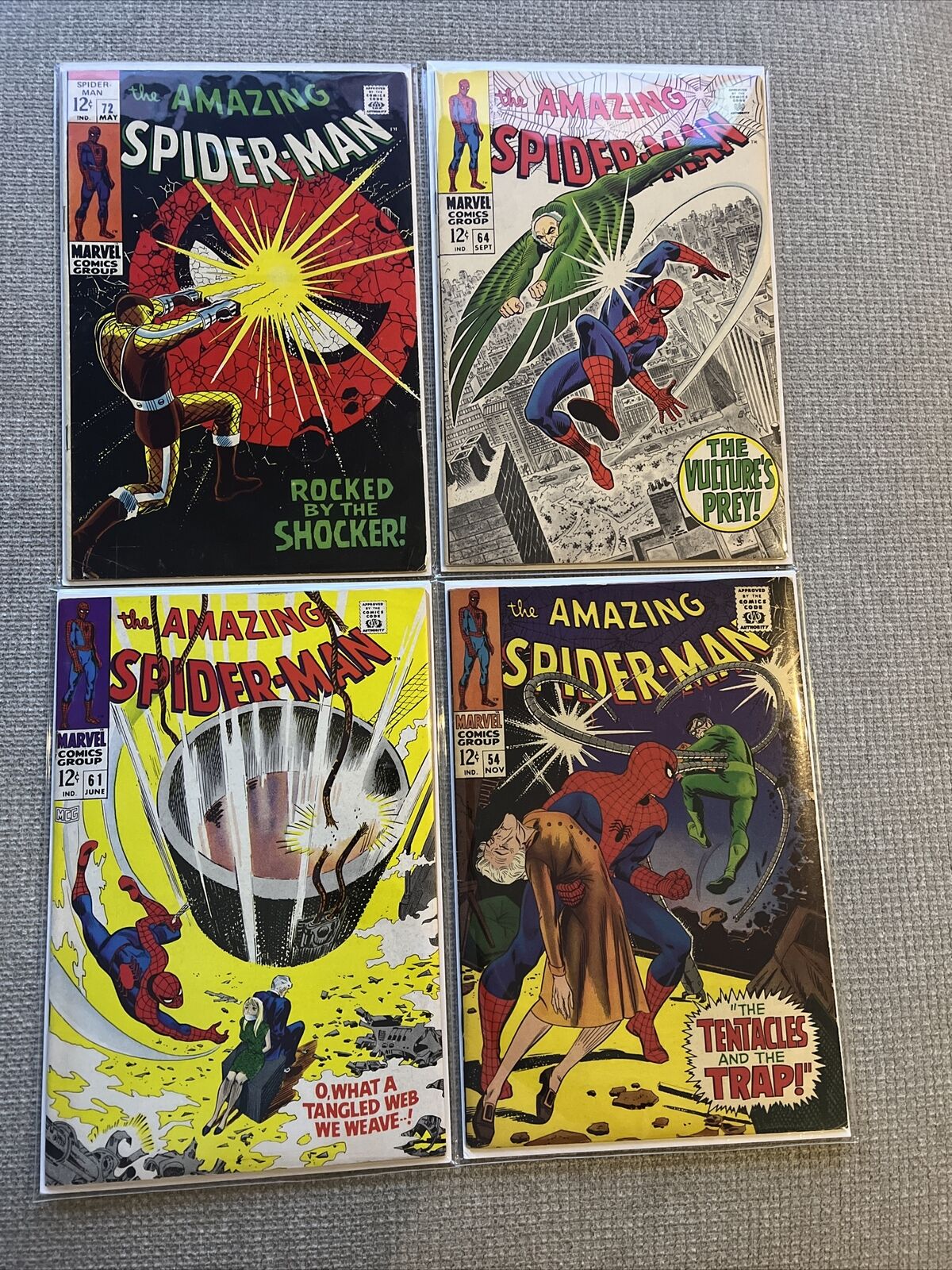 Amazing Spider-Man #’s 54 61 64 72 Lot (Classic Covers) Nice 12 Cent Silver Age