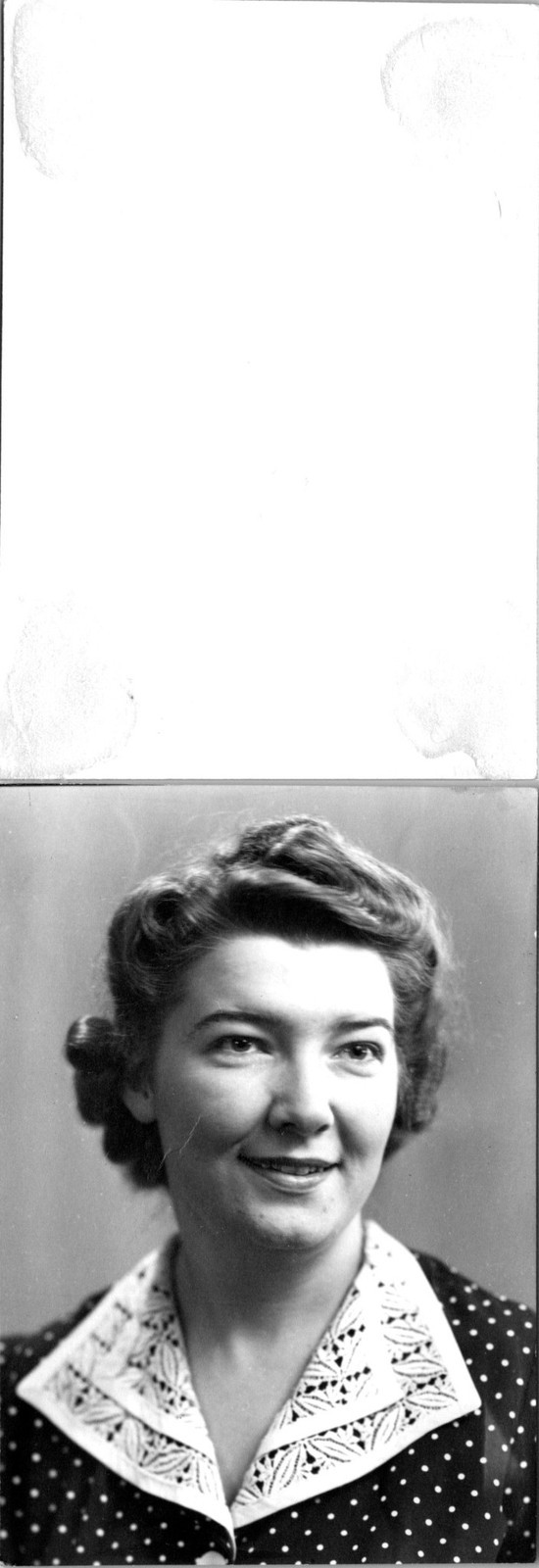 Close Up Headshot Of Woman B+W Found Photo V4088
