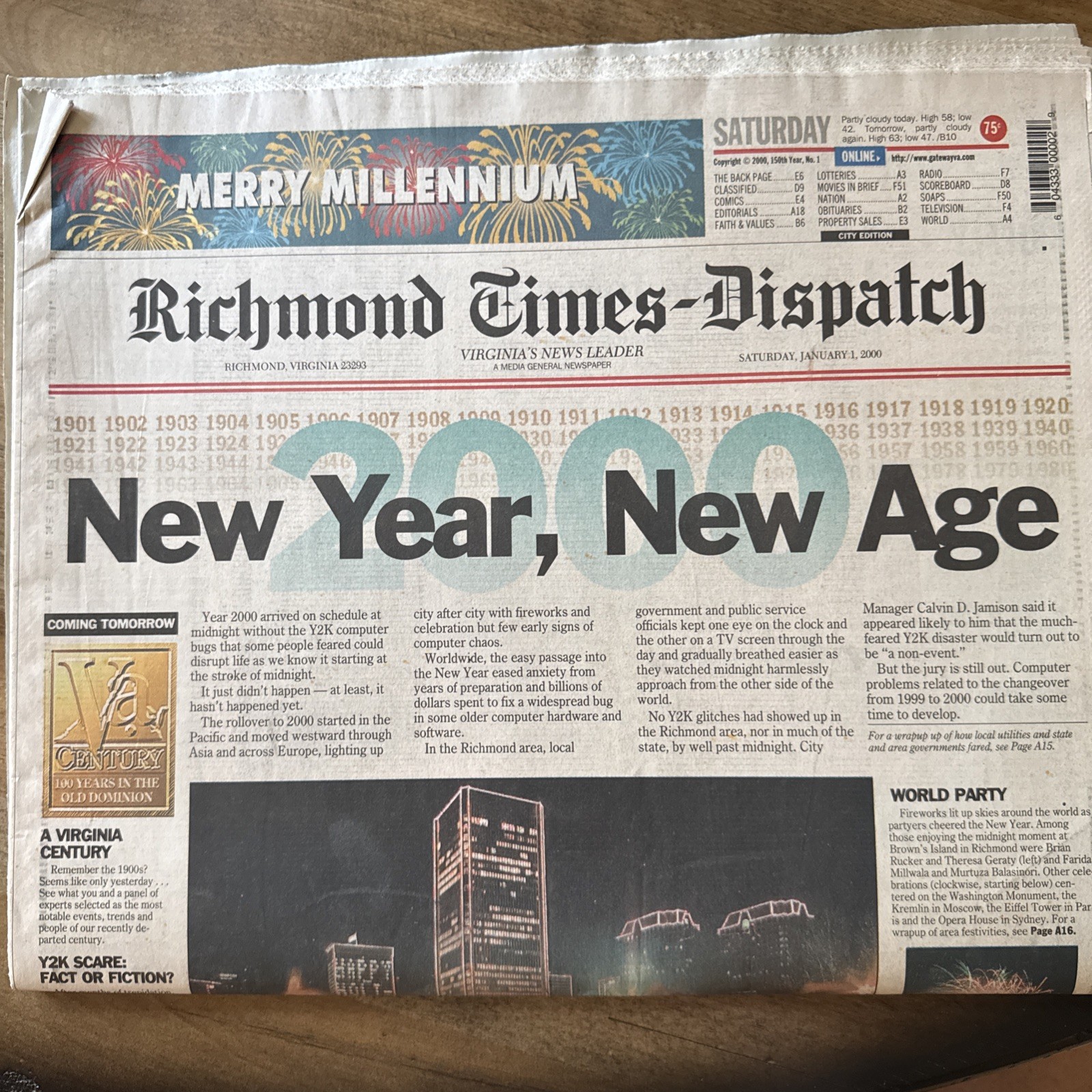 Richmond Times-Dispatch January 1st, 2000