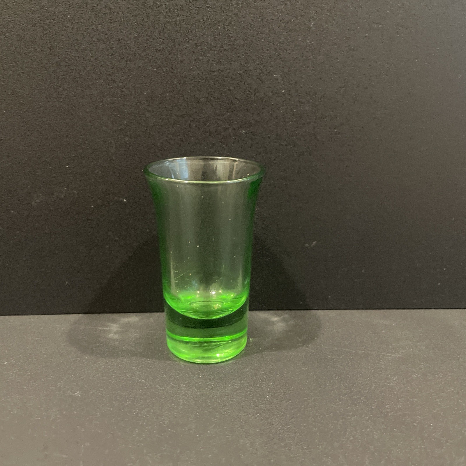 VTG Green Uranium Glass Shot Glass UV Glow Barware Green Depression Glass VTG Green Uranium Glass Shot Glass UV Glow Barware Green Depression Glass