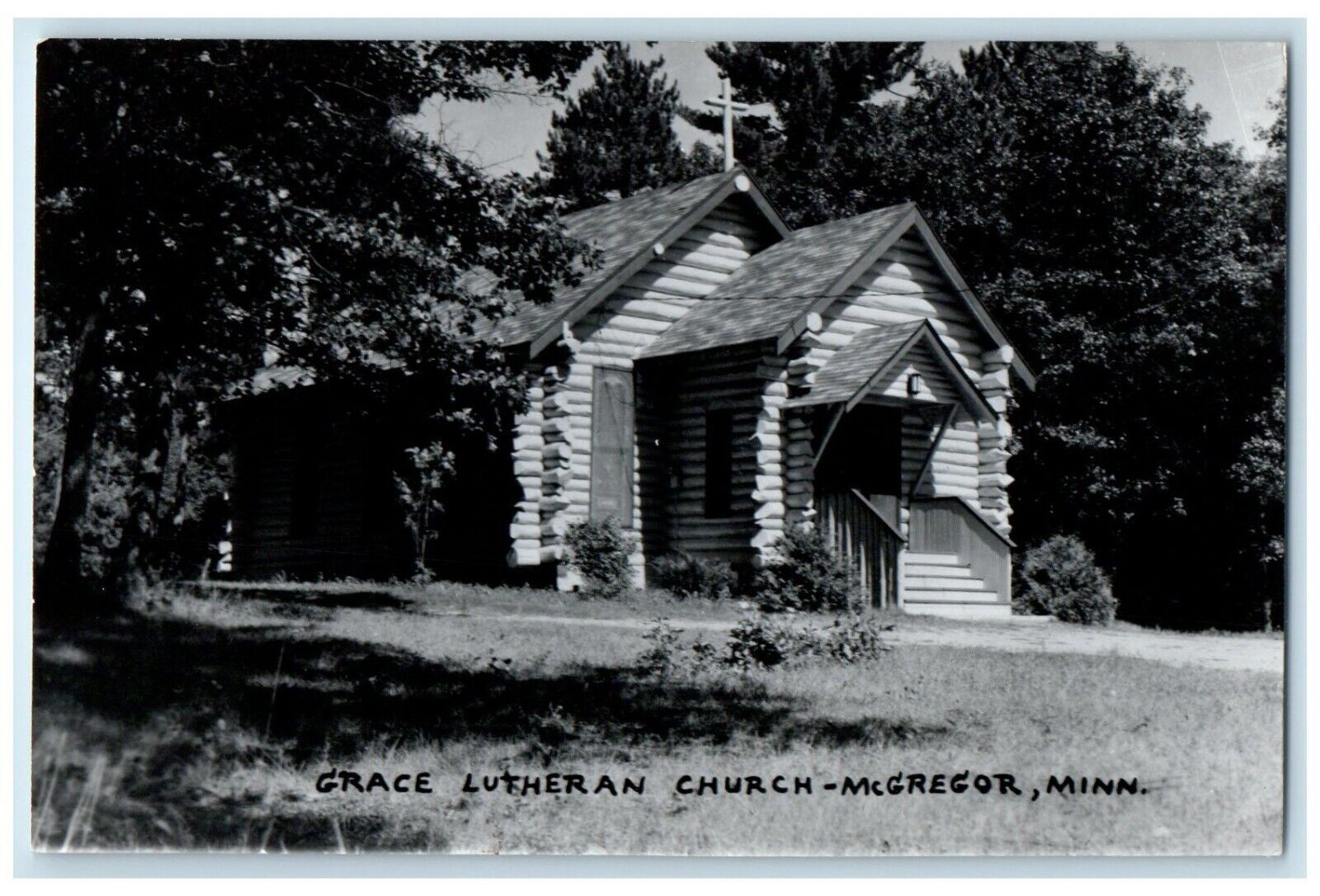 c1950's Grace Lutheran Church McGregor Minnesota MN RPPC Photo Vintage Postcard
