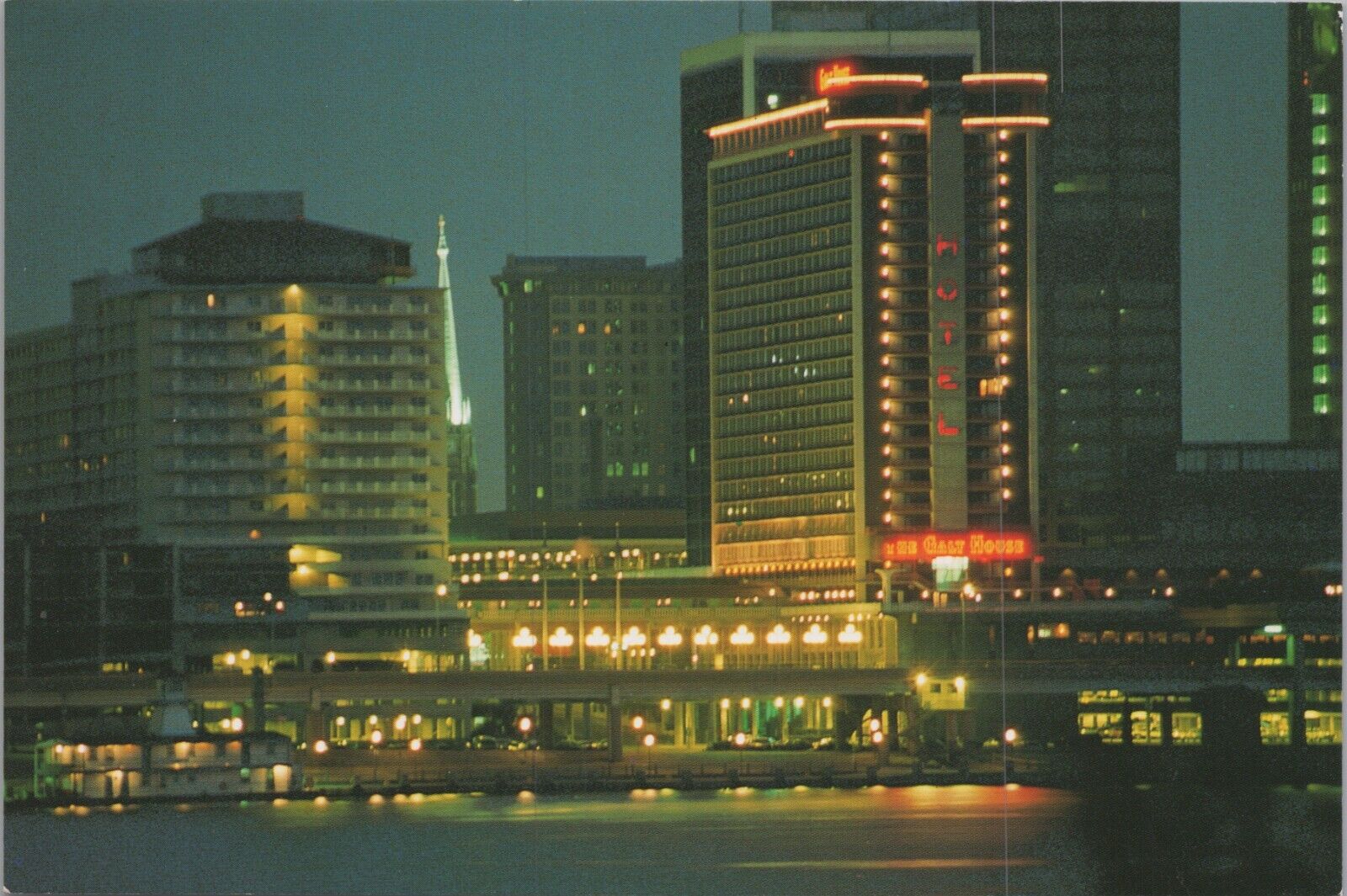 The Galt House Hotels Louisville Kentucky KY Night View UNP 1980s Postcard 7738a