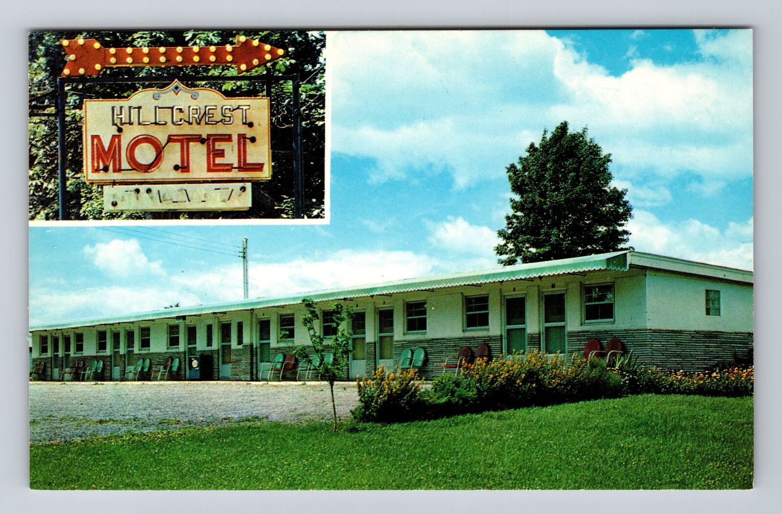 Vernon NY-New York, Hillcrest Motel, Advertising, Antique Vintage Postcard