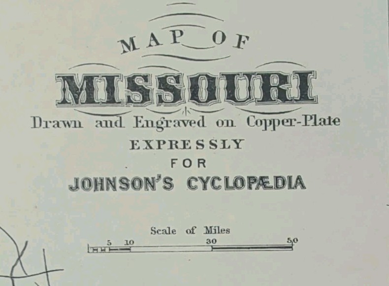 Antique 1885 MISSOURI Map ~ Authentic Old Original AJ JOHNSON COPPER PLATE