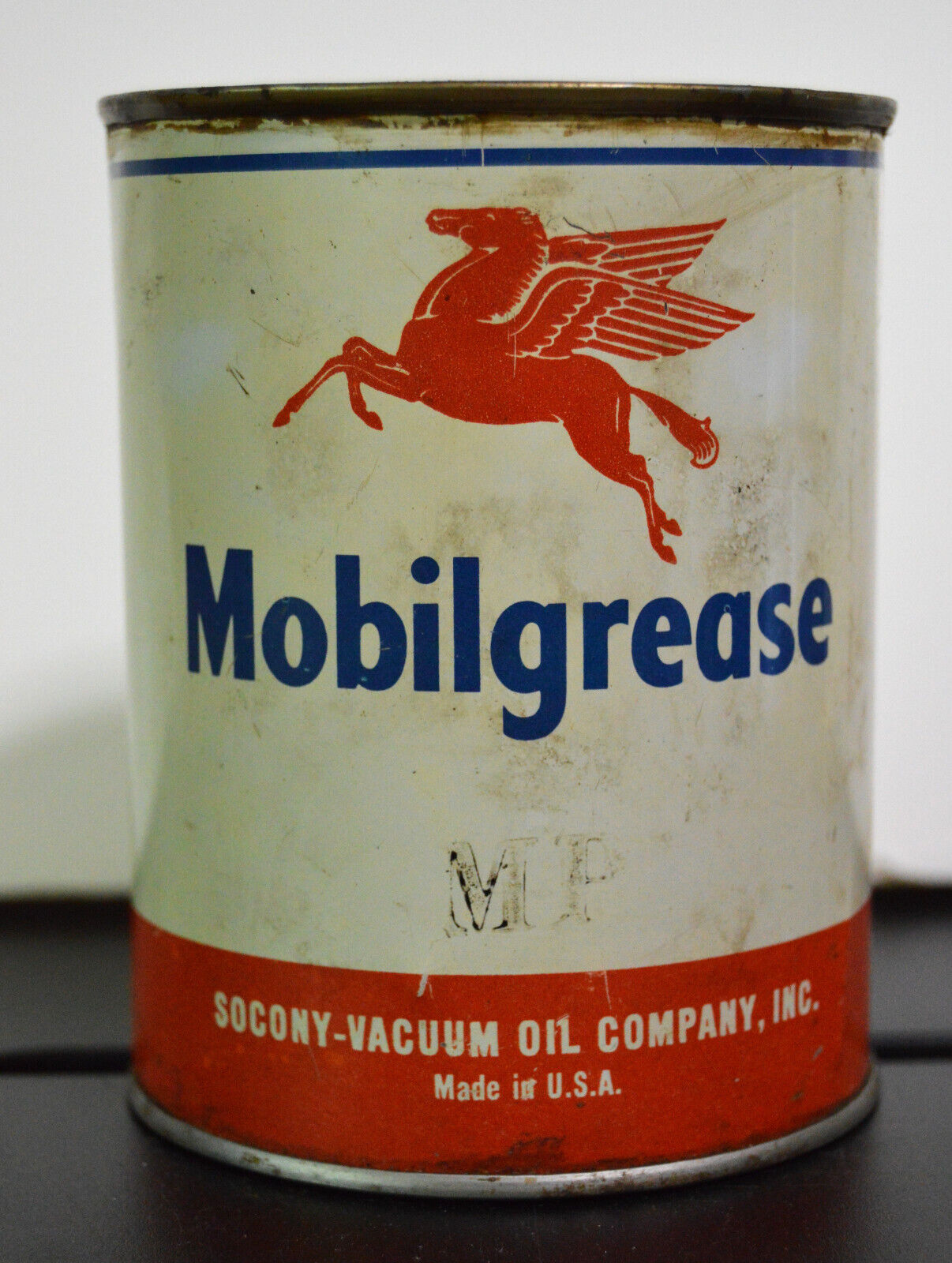 Vintage Mobilgrease Socony-Vacuum Oil Co. 1lb Grease Can-empty