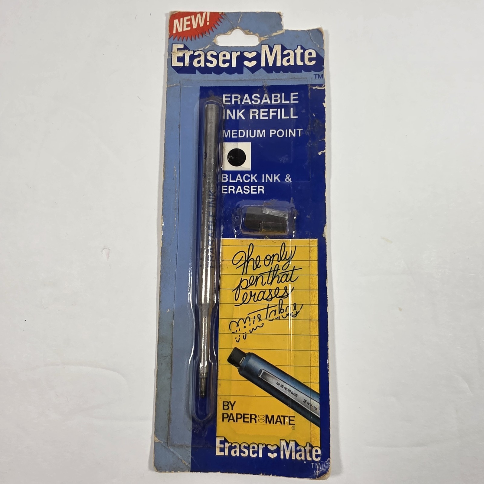 NEW Vintage 1978 Eraser Mate Erasable Ink Refill Black Medium Point READ NEW Vintage 1978 Eraser Mate Erasable Ink Refill Black Medium Point READ