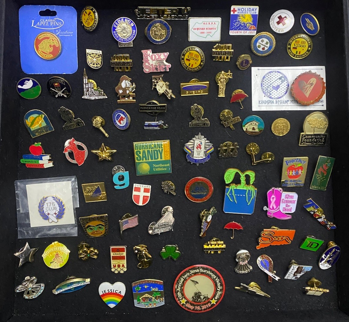 Lot Of 80 Vintage/Modern Various Mixed Lapel Pins Pinbacks
