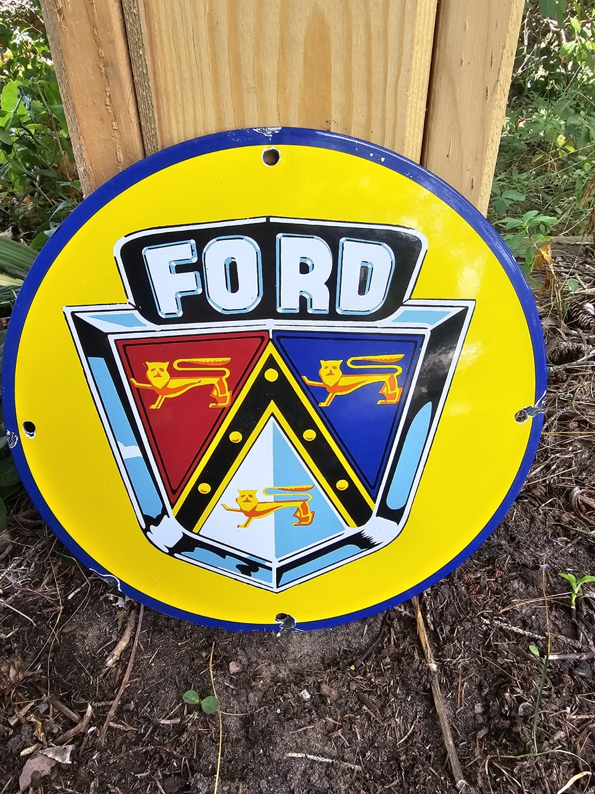 VINTAGE FORD PORCELAIN SIGN OLD AUTOMOBILE DEALERSHIP ADVERTISING CAR TRUCK USA