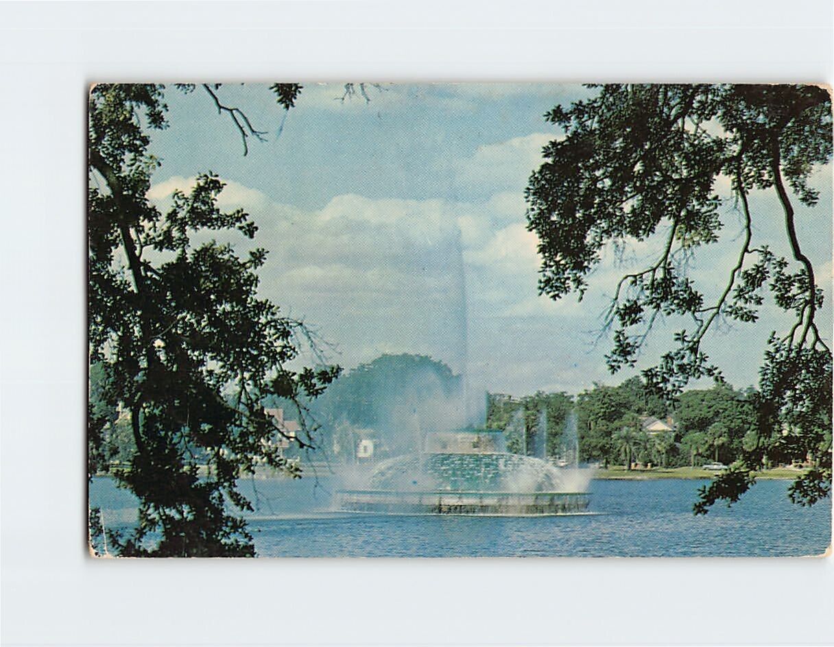 Postcard Centennial Fountain, Lake Eola, Orlando, Florida