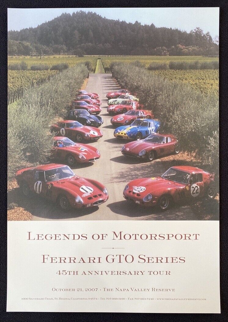 FERRARI 250 GTO 45th Anniversary Poster Napa 2007 Legends of Motorsport