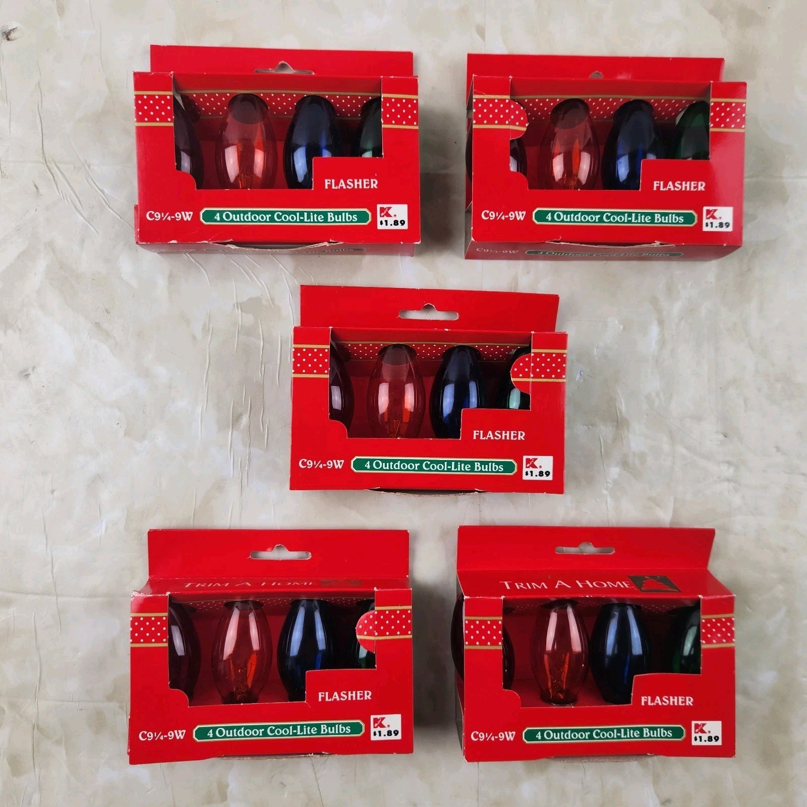 5 Packs of 4 VTG Christmas Transparent Flasher Bulbs Outdoor Cool-Lite C9 1/4-9W 5 Packs of 4 VTG Christmas Transparent Flasher Bulbs Outdoor Cool-Lite C9 1/4-9W