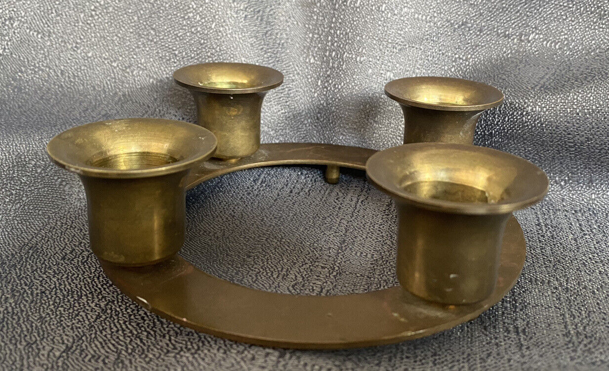 Vintage Brass Candle Holder- Holds 4 Candles