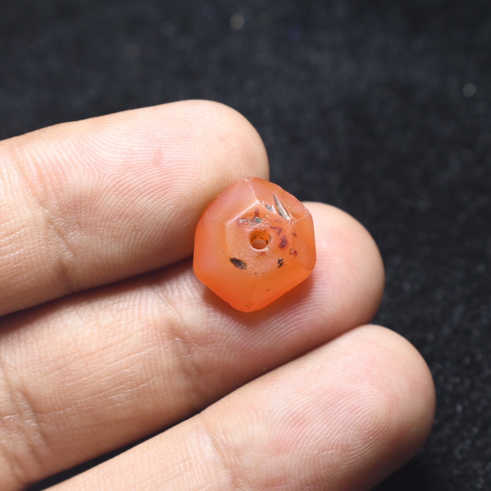 Authentic Ancient Banded Carnelian Stone Dzi Bead in Perfect Condition