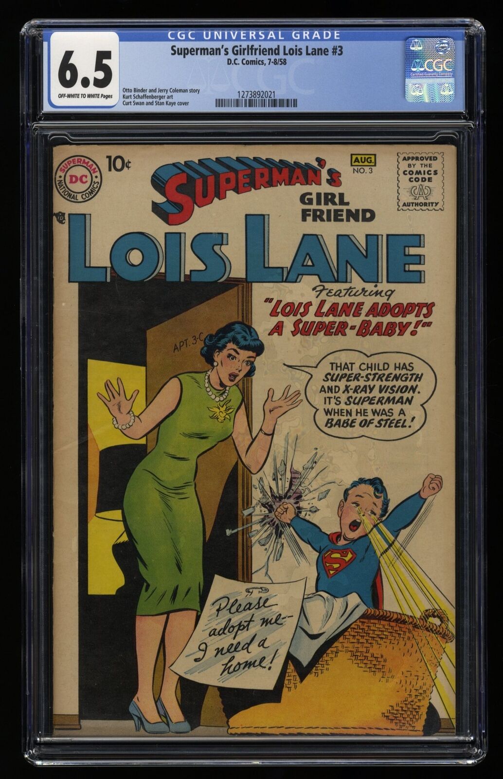 Superman\'s Girl Friend, Lois Lane #3 CGC FN+ 6.5 Off White to White DC Comics
