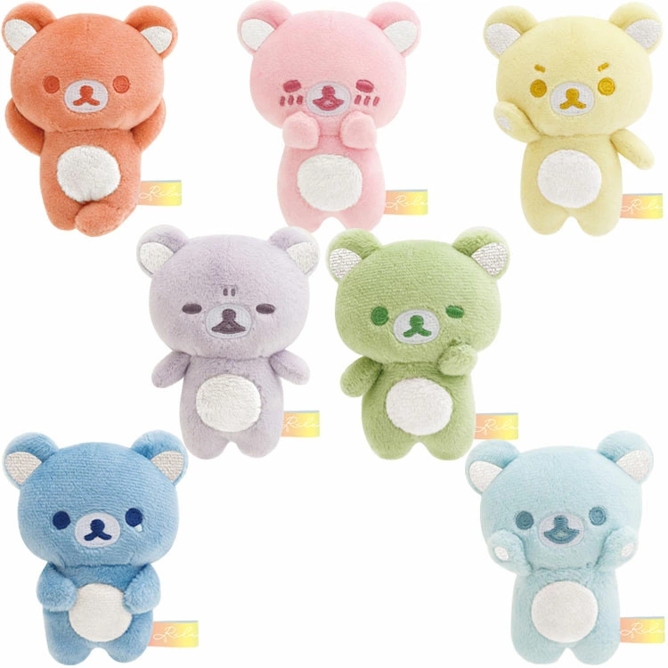 Japan Rilakkuma Nanairo Tenori Plush 7-Set Rainbow