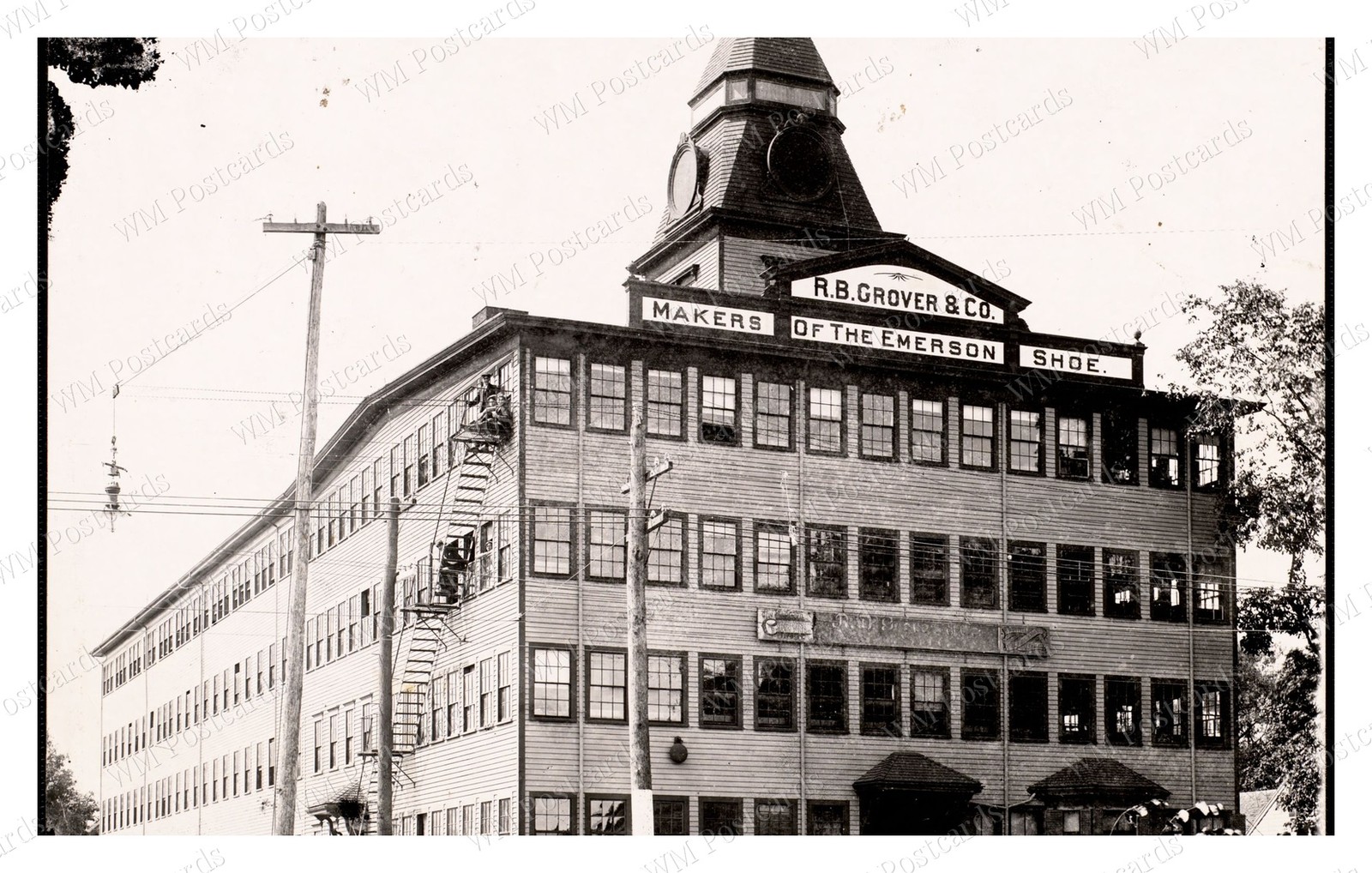 Brockton Massachusetts 1910s R.B. Grover Emerson Shoe Factory Standard Postcard Brockton Massachusetts 1910s R.B. Grover Emerson Shoe Factory Standard Postcard