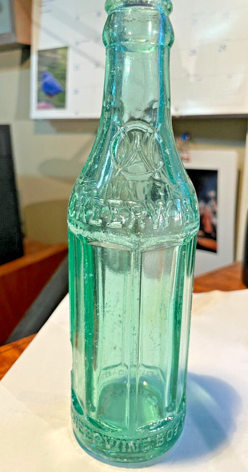 Vintage Cheerwine Bottle Co. 6 oz Embossed Soda 8 Sides Granite North Carolina