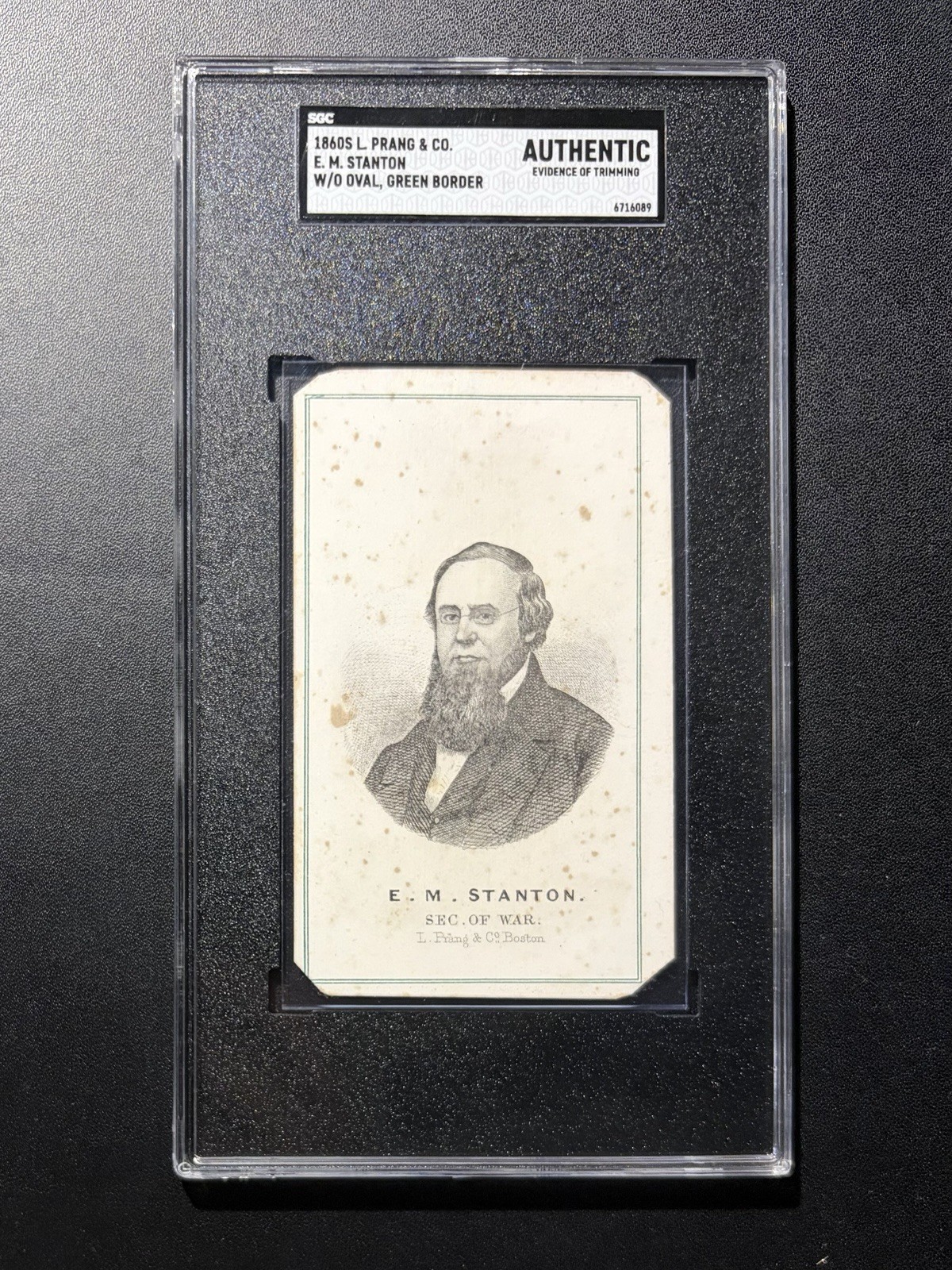 1860s L Prang & Co President Lincoln Secretary of War E.M. Stanton CDV SGC A 1860s L Prang & Co President Lincoln Secretary of War E.M. Stanton CDV SGC A