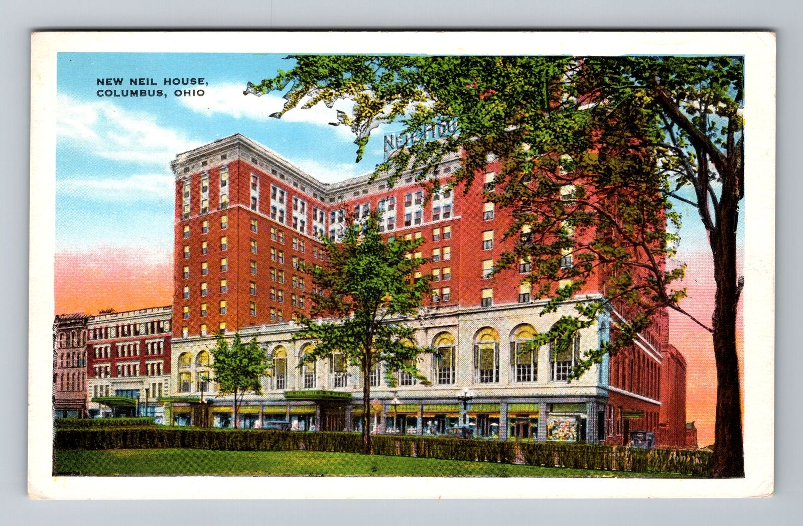 Columbus OH-Ohio, New Neil House, Advertising, Antique Vintage Souvenir Postcard