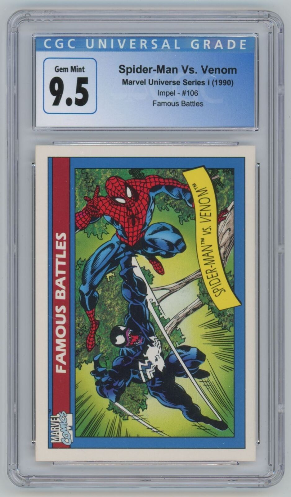 1990 Marvel Universe Series 1 Spider-Man Vs Venom CGC 9.5 #106