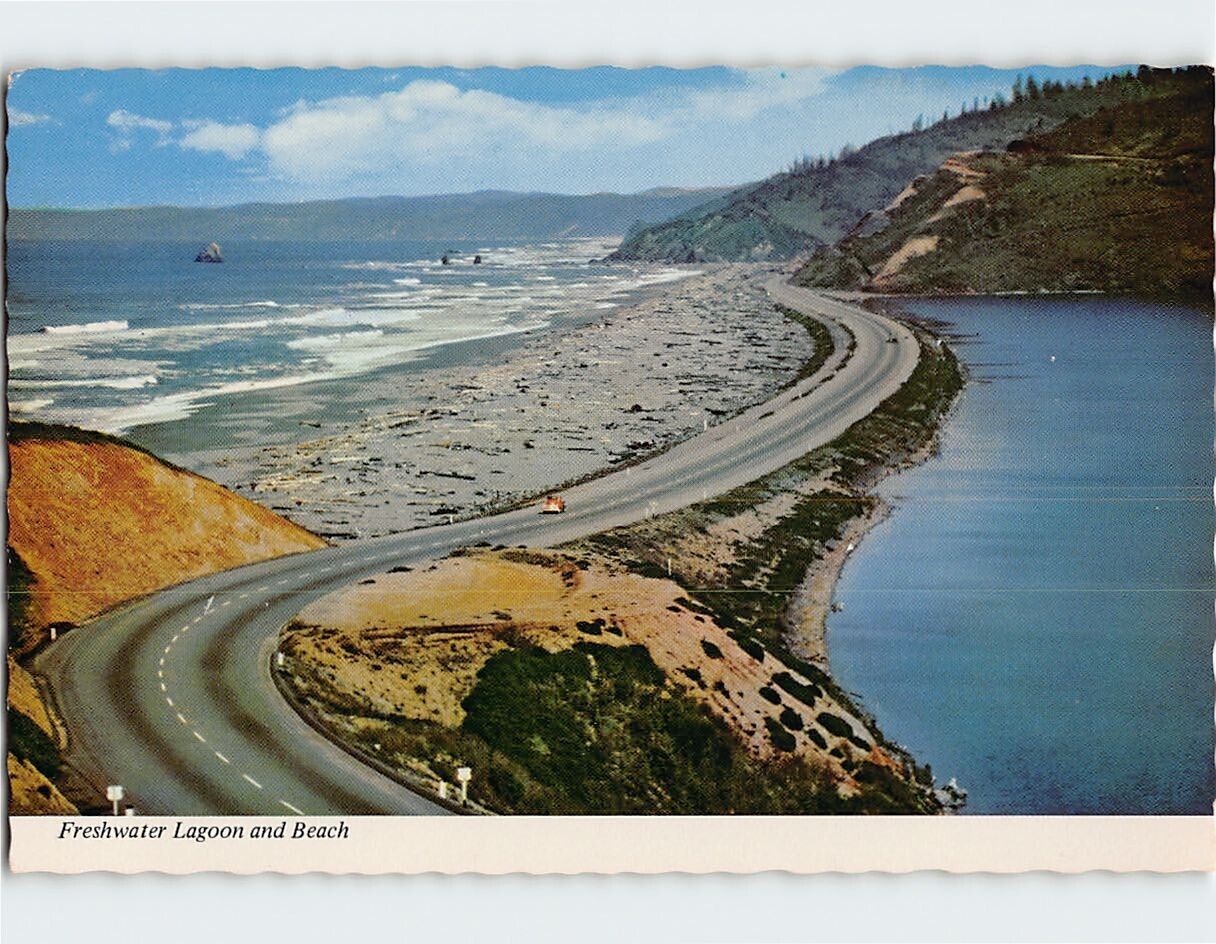 Postcard Freshwater Lagoon and Beach, California