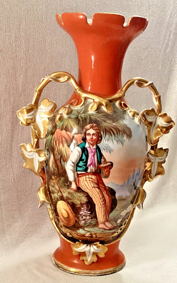 Antique Old Paris Style Porcelain Vase 17