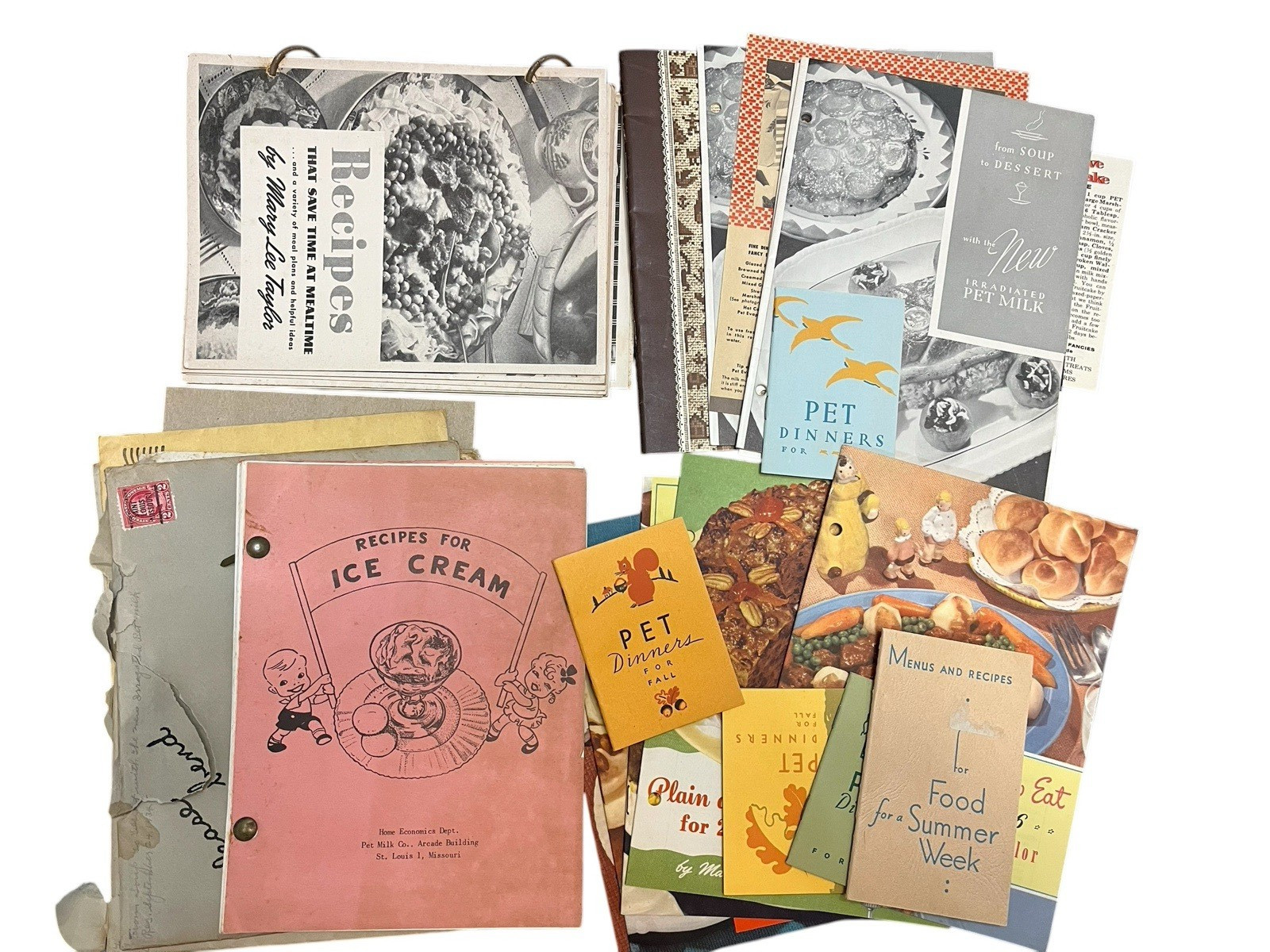 Vintage Pet Milk Mary Lee Taylor Recipe Booklet Cookbook 1930s Up LOT of 28