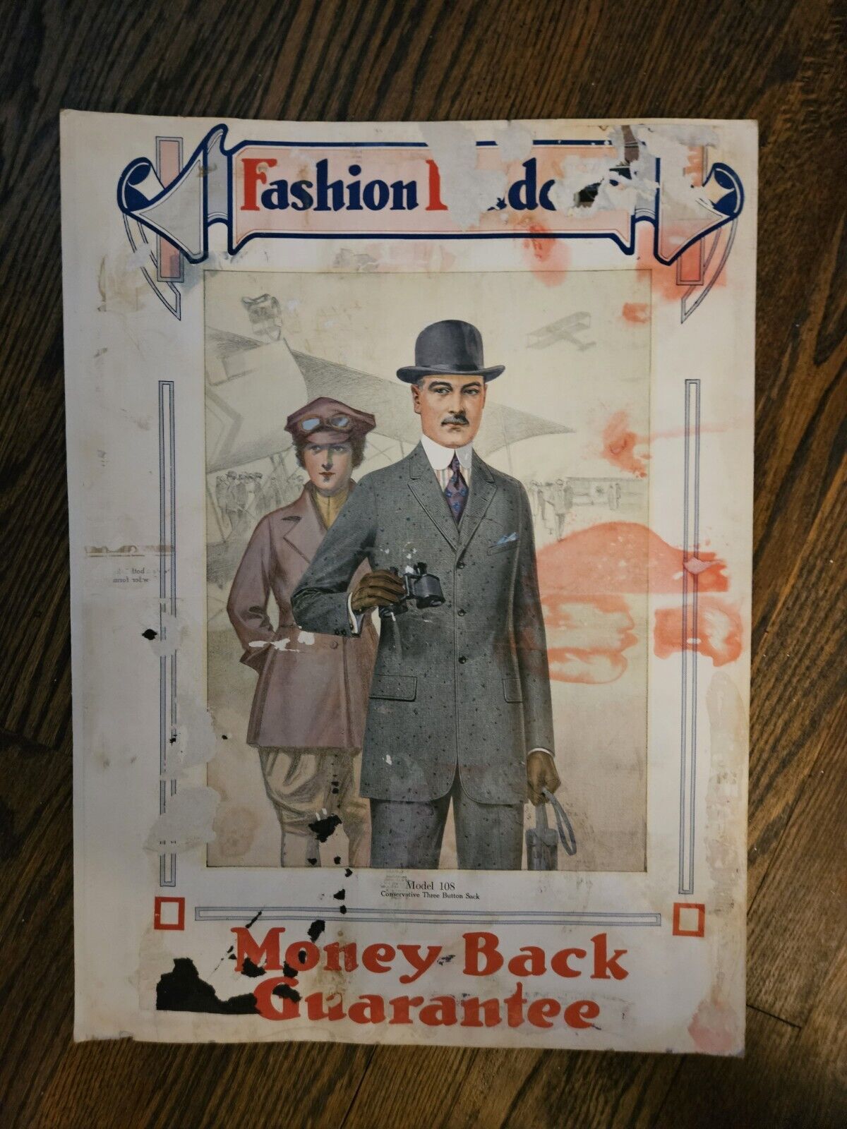 Vtg Print Ad 1920s Fashion Leaders Cardboard Ad 