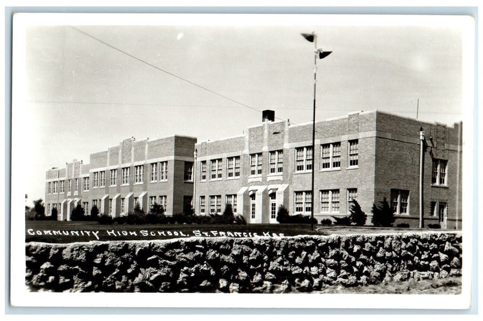 c1940's Community High School St. Frances Kansas KS RPPC Photo Vintage Postcard