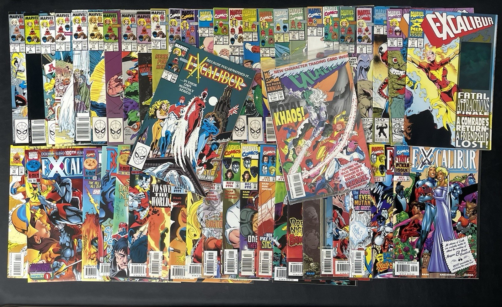 Excalibur Marvel Comic lot of 49 Books, Ranging Issue #1- 125, 1988 - 1998, Excalibur Marvel Comic lot of 49 Books, Ranging Issue #1- 125, 1988 - 1998,