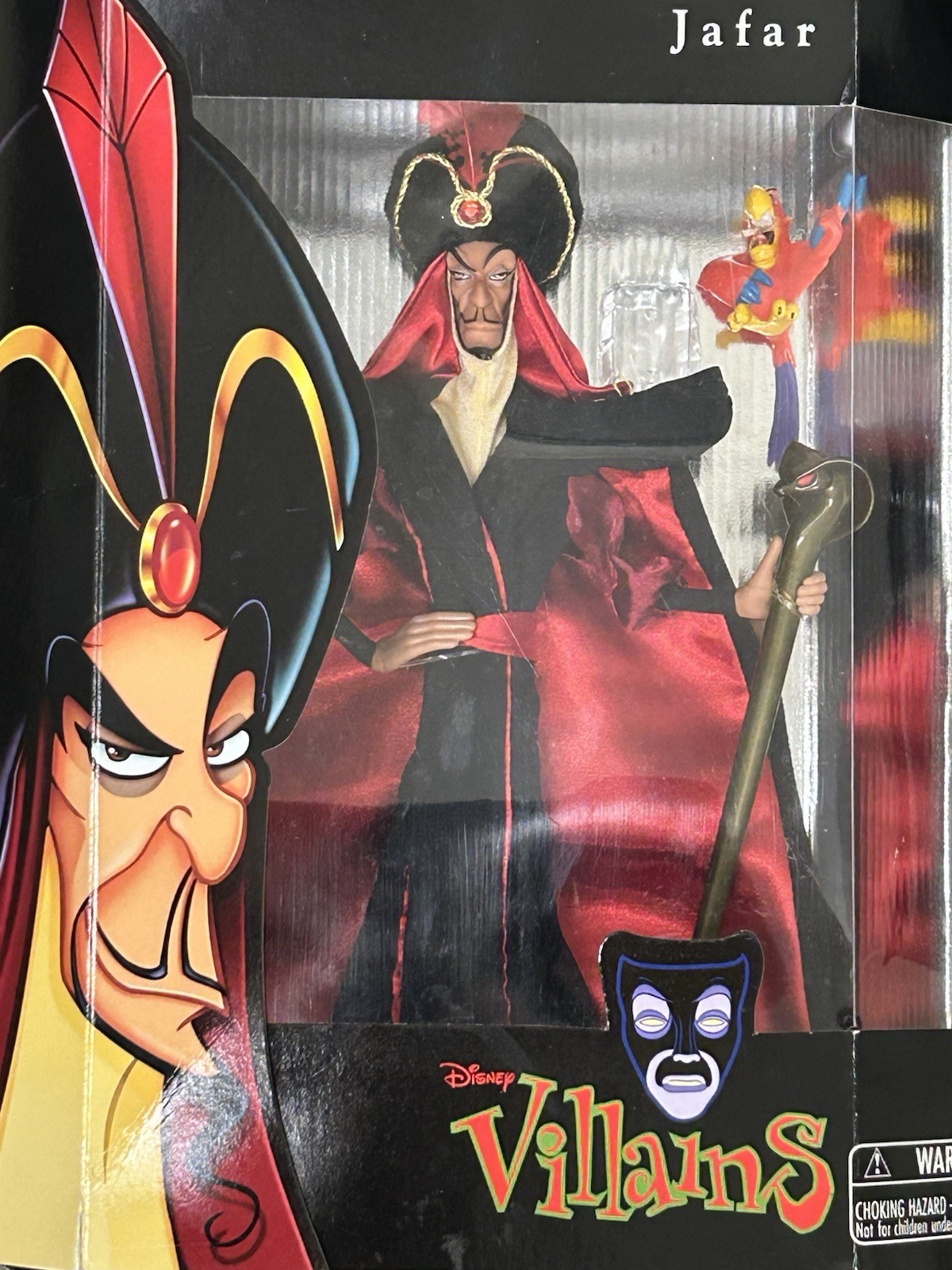VTG Disney Villains ALADDIN JAFAR 17” Limited Edition Doll W/ Staff + Iago NRFB