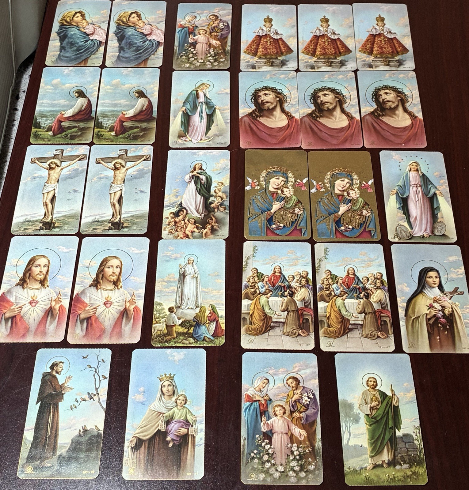 Vintage Lot of 21 Catholic Holy Prayer Cards Printed in Italy Bonella Gold Foil