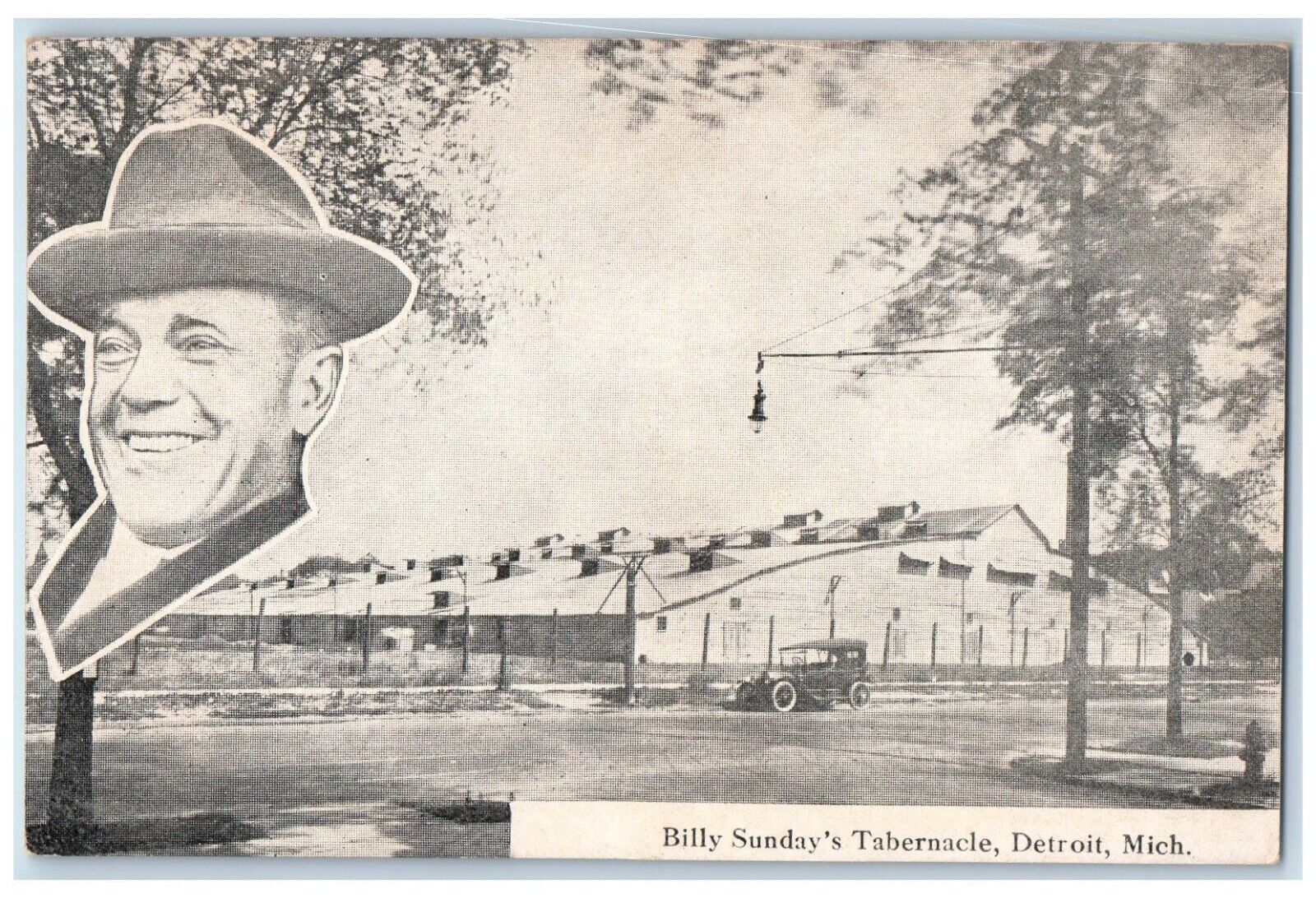 c1910's Billy Sunday Tabernacle Church Detroit Michigan MI Christian Postcard