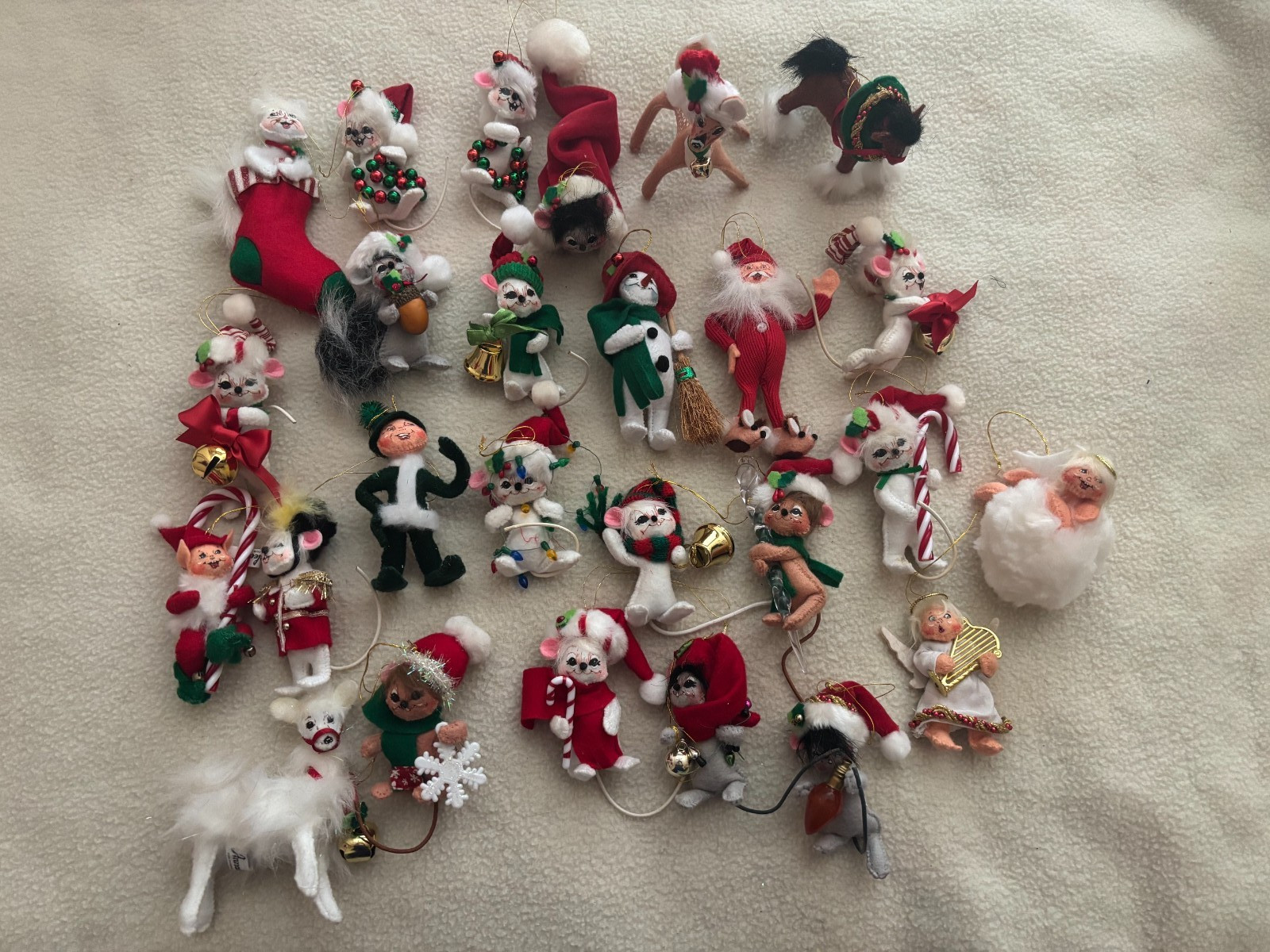 Annalee Collectable Handmade Christmas Dolls, Set of 26 Tree Ornaments 3-4\