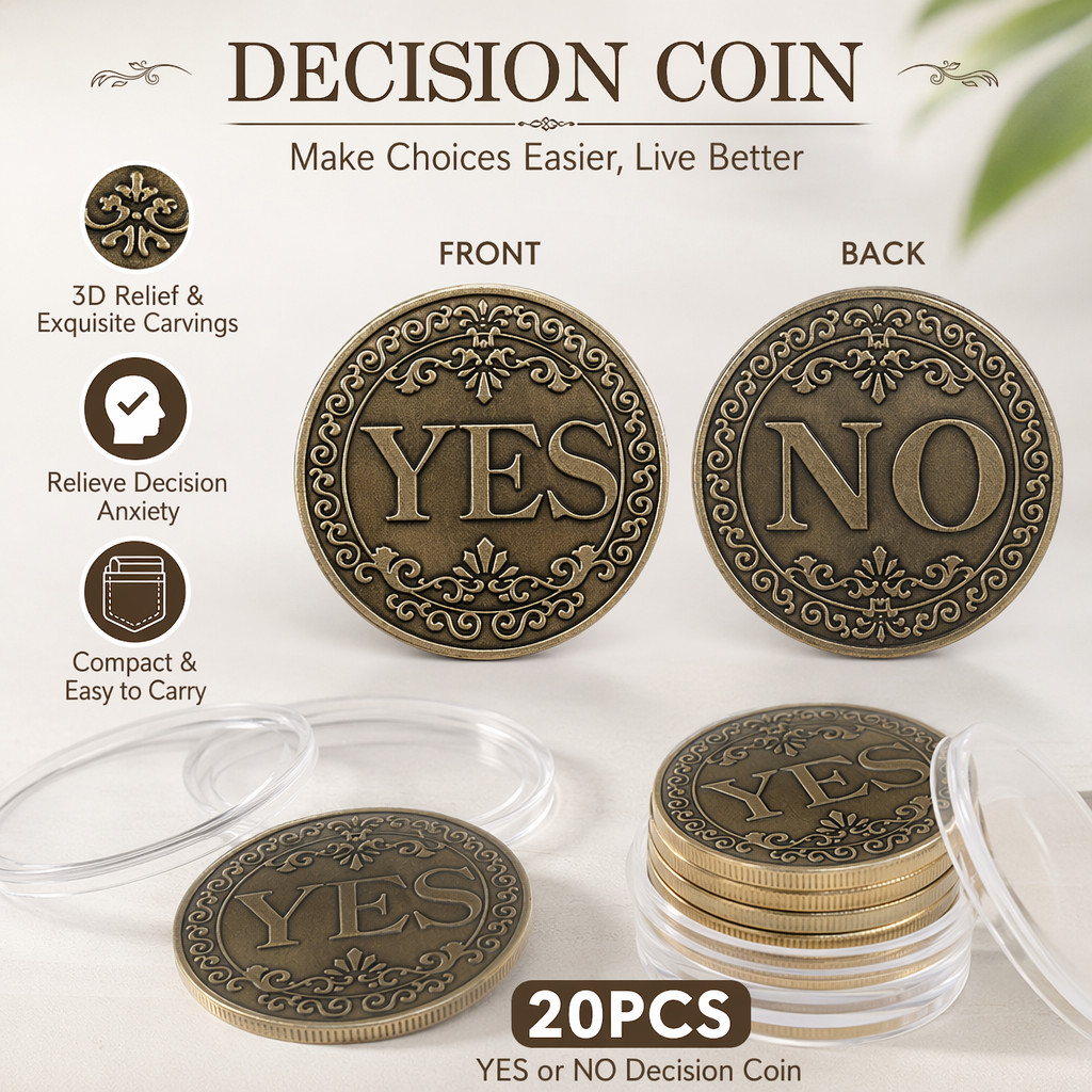 20 PCS Yes/No Flip Challenge Coin,Vintage Metal Decision Coin ,Novelty Gift