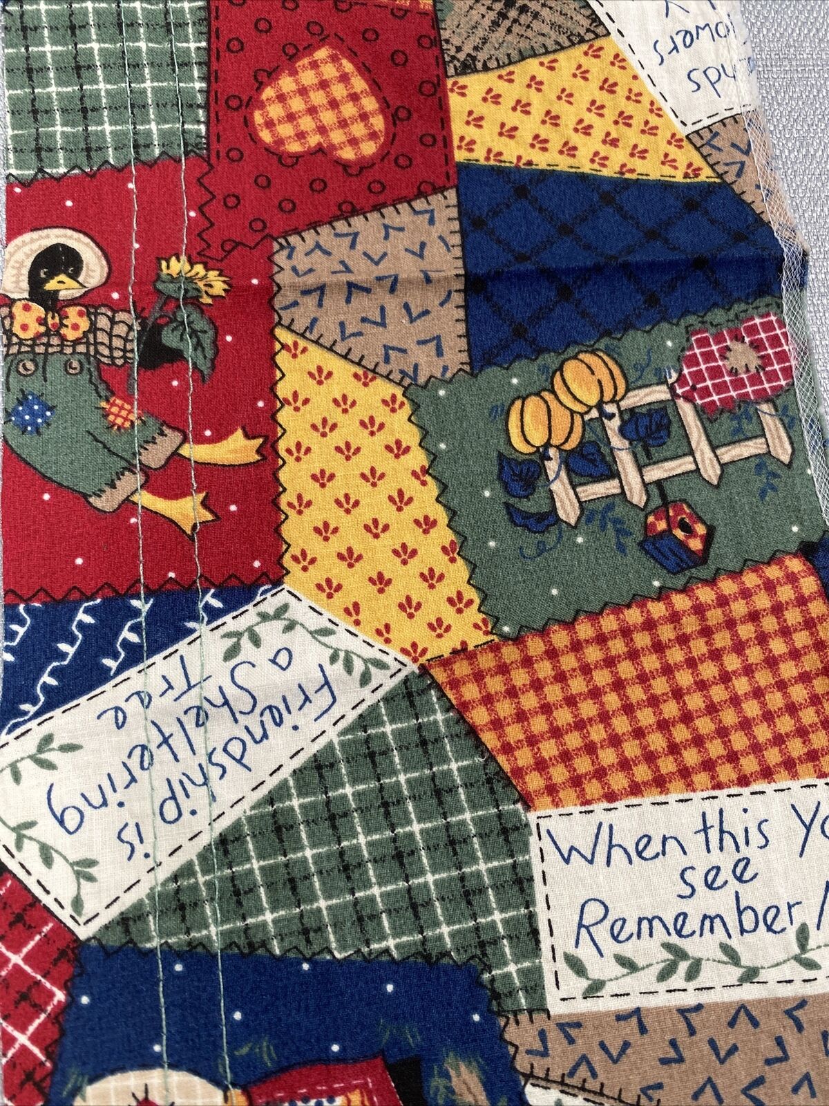 Vintage Cutter Quilt Binding Duck Heart Pumpkins Colors Fabric Crafter